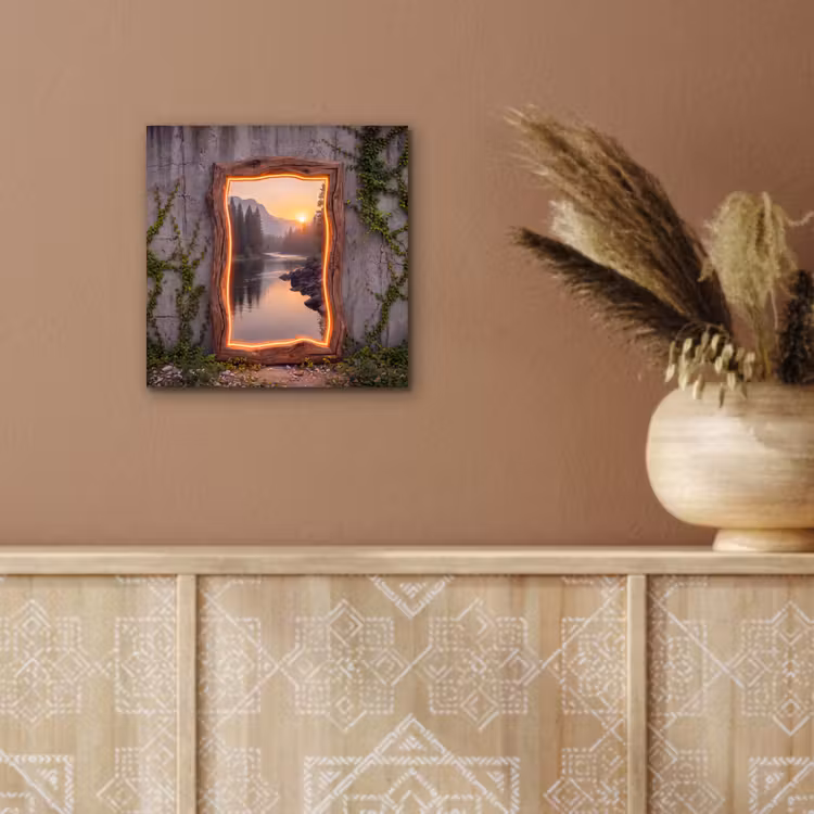 Alu-Dibond-Bild - Landschaft – Rahmen – Licht — 5