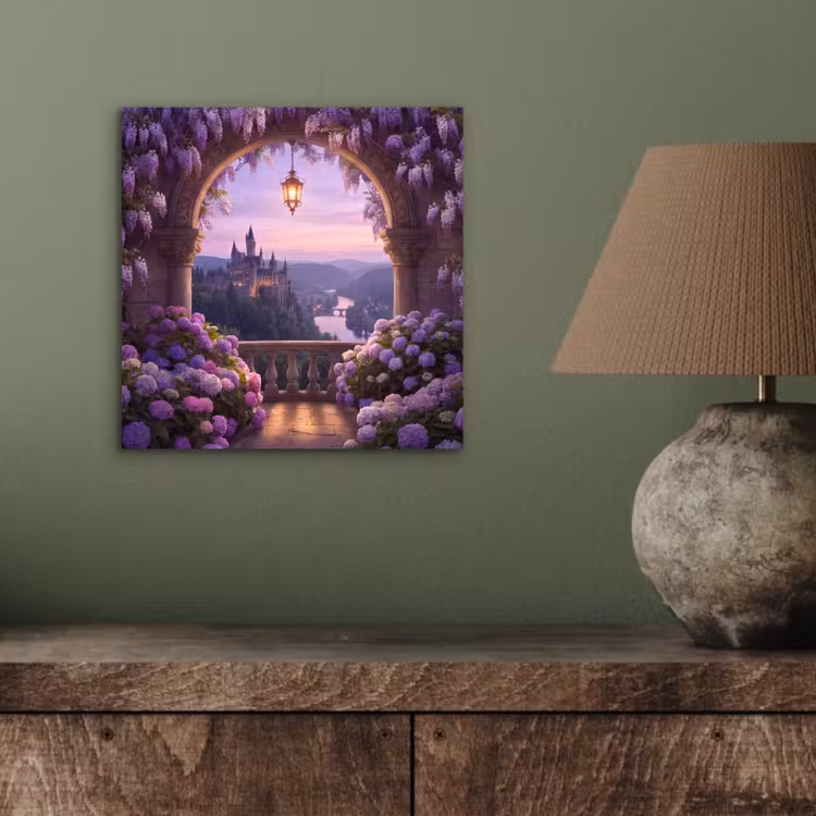 Alu-Dibond-Bild - Schloss – Fluss – Abend — 3