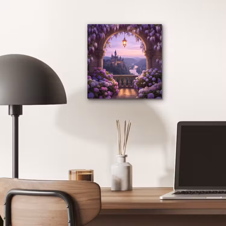 Alu-Dibond-Bild - Schloss – Fluss – Abend — 6