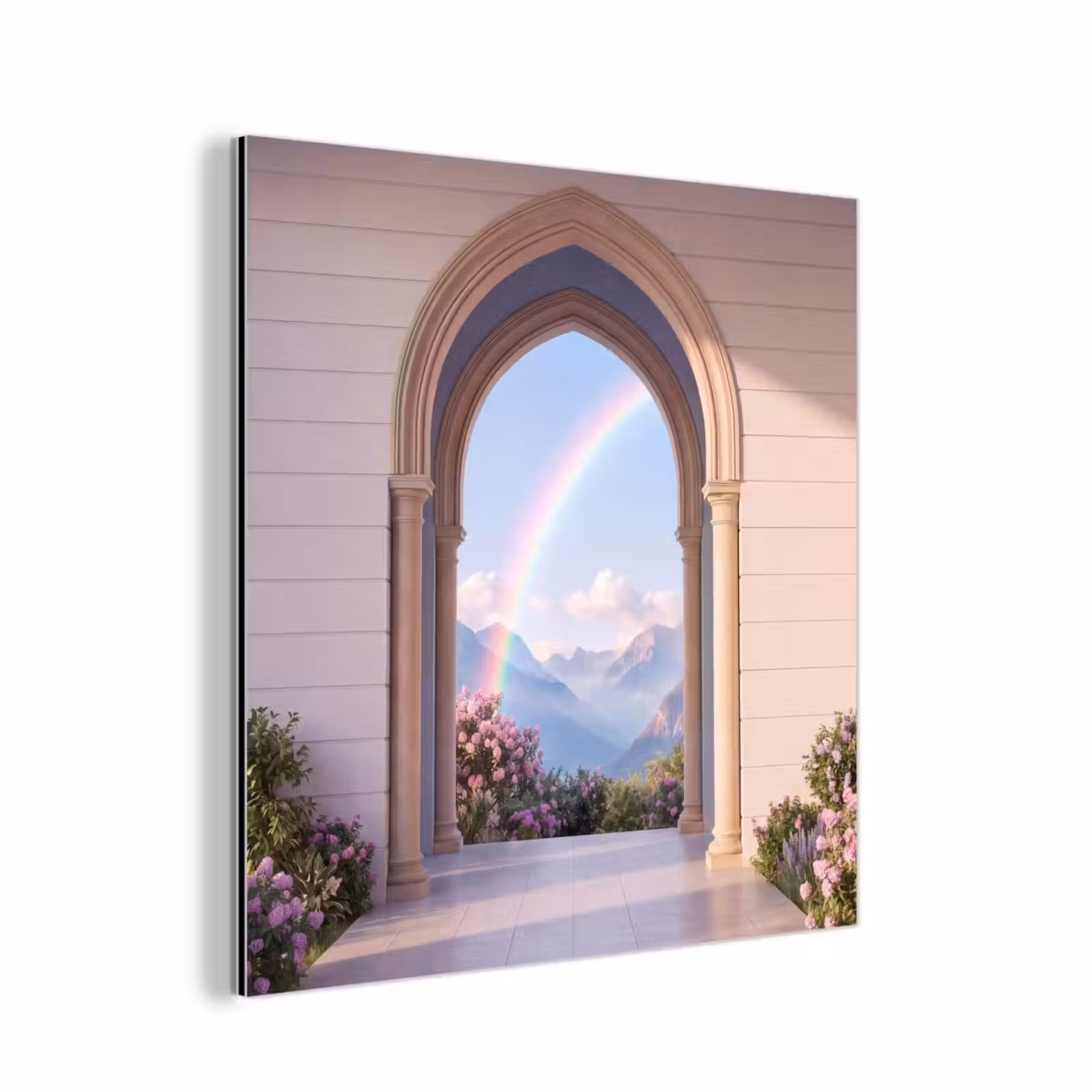 Alu-Dibond-Bild - Bogen – Berge – Regenbogen — 1