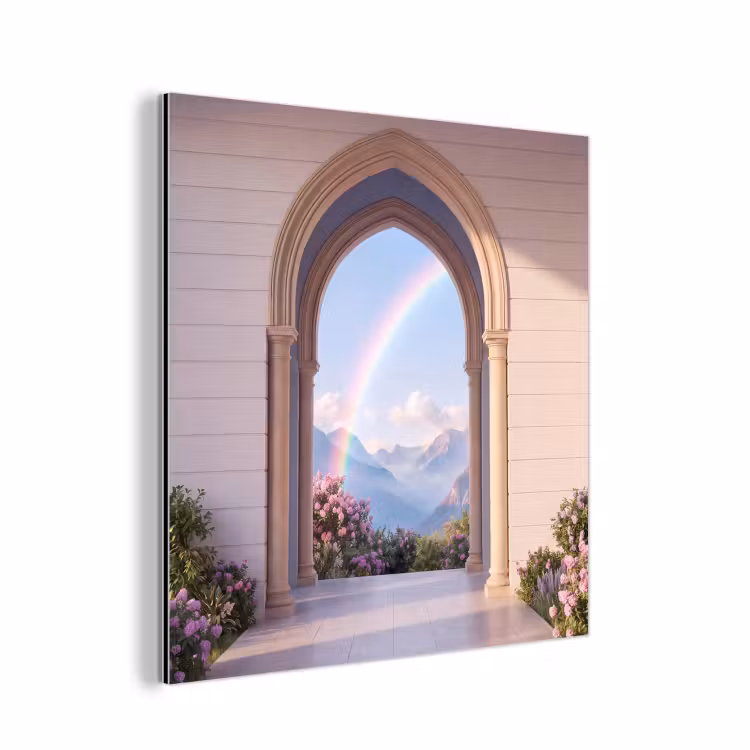 Alu-Dibond-Bild - Bogen – Berge – Regenbogen — 1