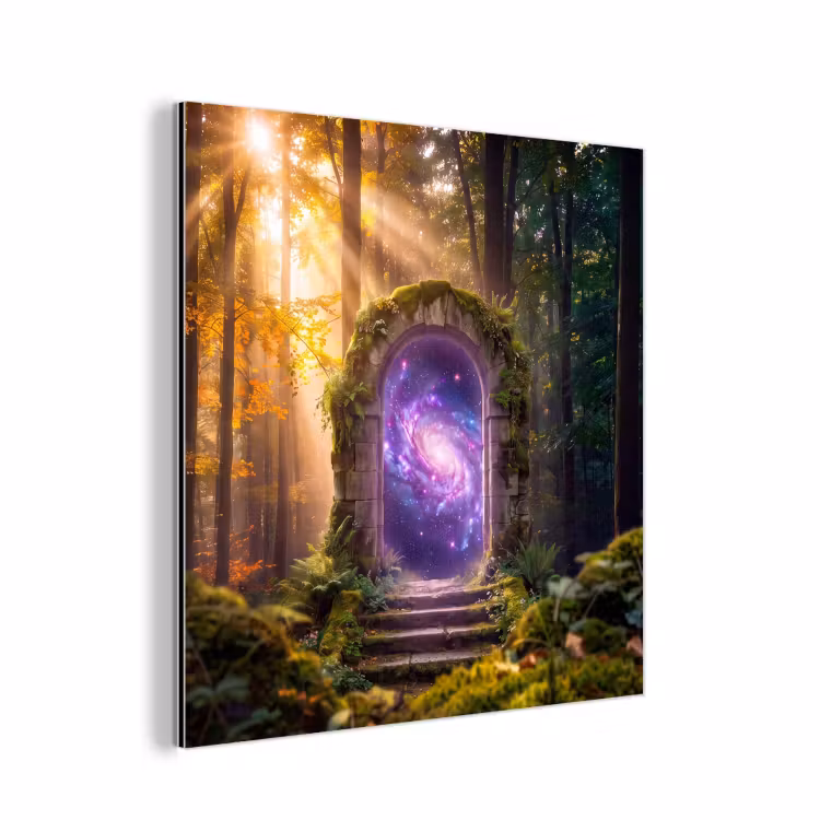 Alu-Dibond-Bild - Tor – Kosmos – Wald — 1