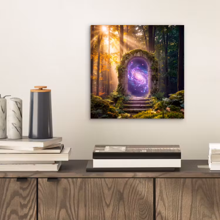 Alu-Dibond-Bild - Tor – Kosmos – Wald — 2