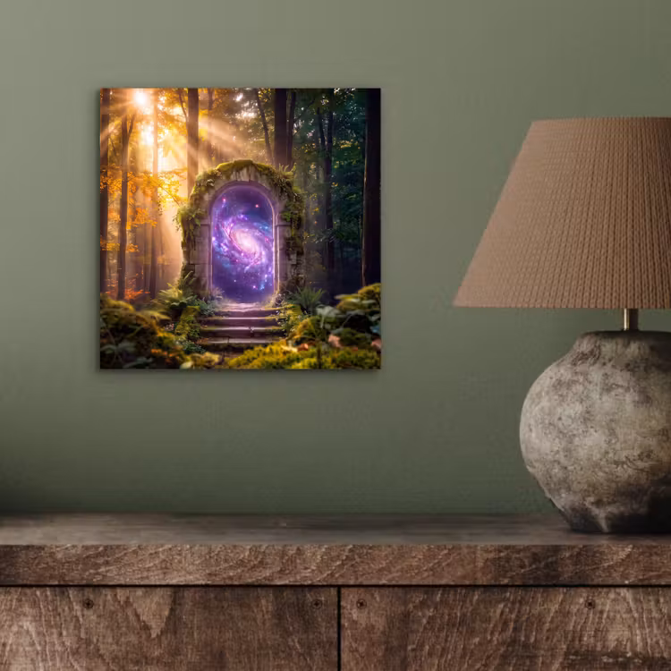 Alu-Dibond-Bild - Tor – Kosmos – Wald — 3