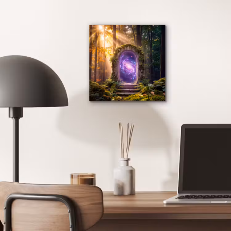 Alu-Dibond-Bild - Tor – Kosmos – Wald — 6