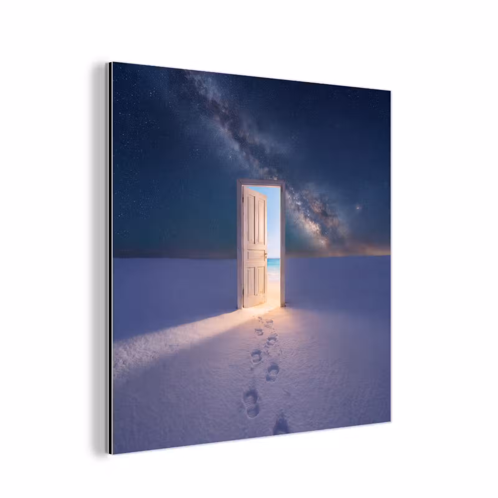 Alu-Dibond-Bild - Tür – Schnee – Strand — 1