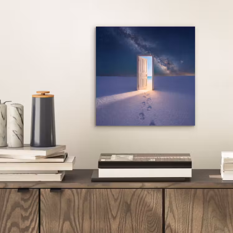 Alu-Dibond-Bild - Tür – Schnee – Strand — 2
