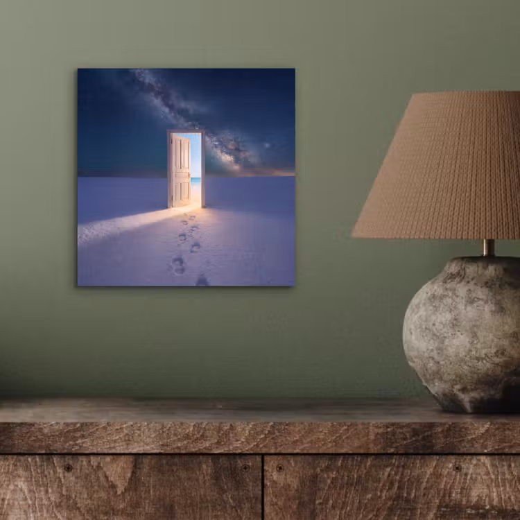 Alu-Dibond-Bild - Tür – Schnee – Strand — 3