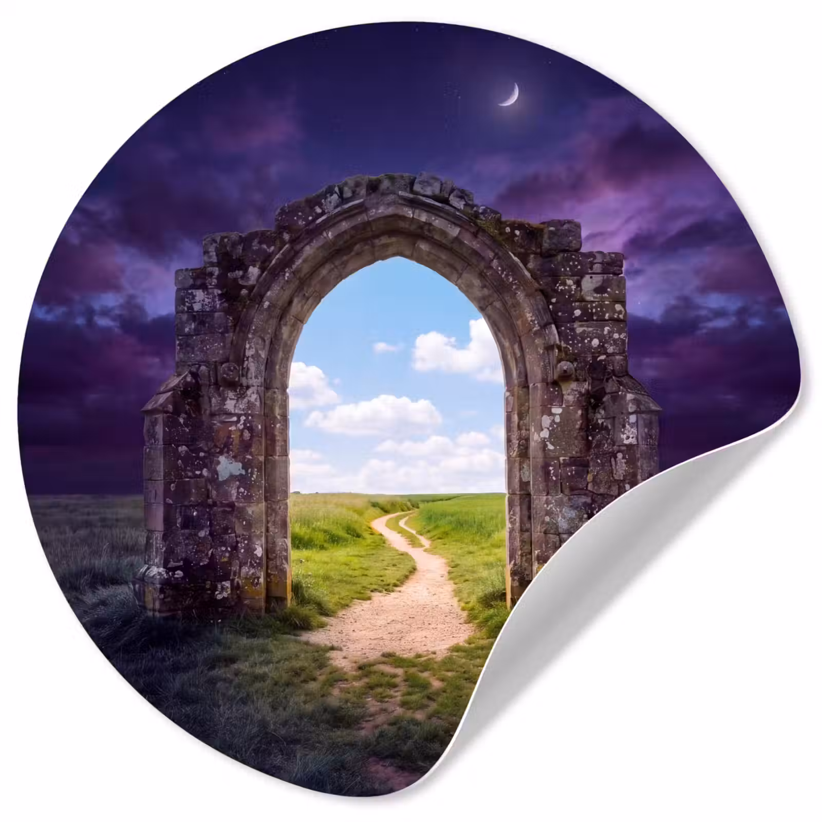 Runde Tapete - Bogen – Landschaft – Kontrast — 1