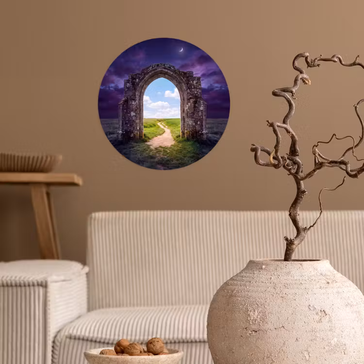 Runde Tapete - Bogen – Landschaft – Kontrast — 2