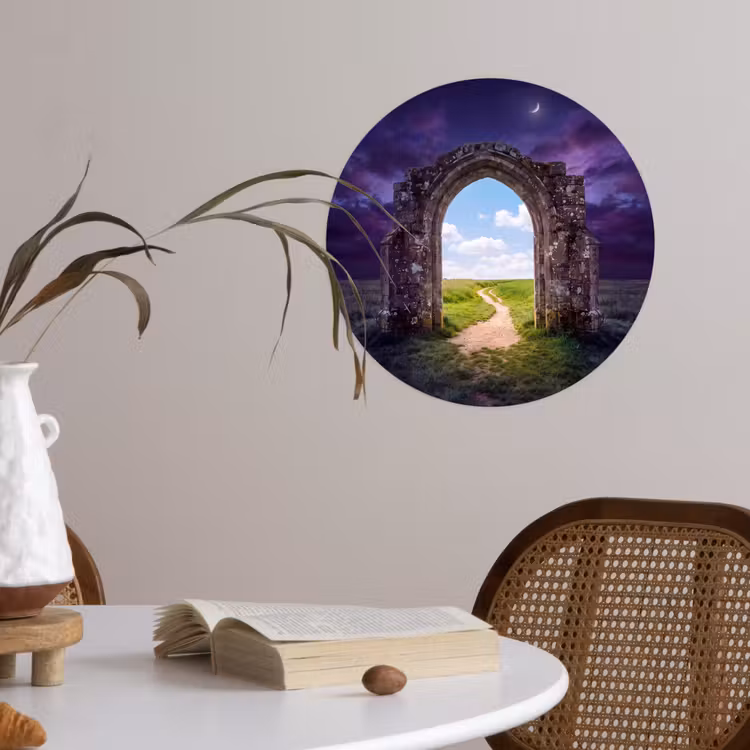 Runde Tapete - Bogen – Landschaft – Kontrast — 4