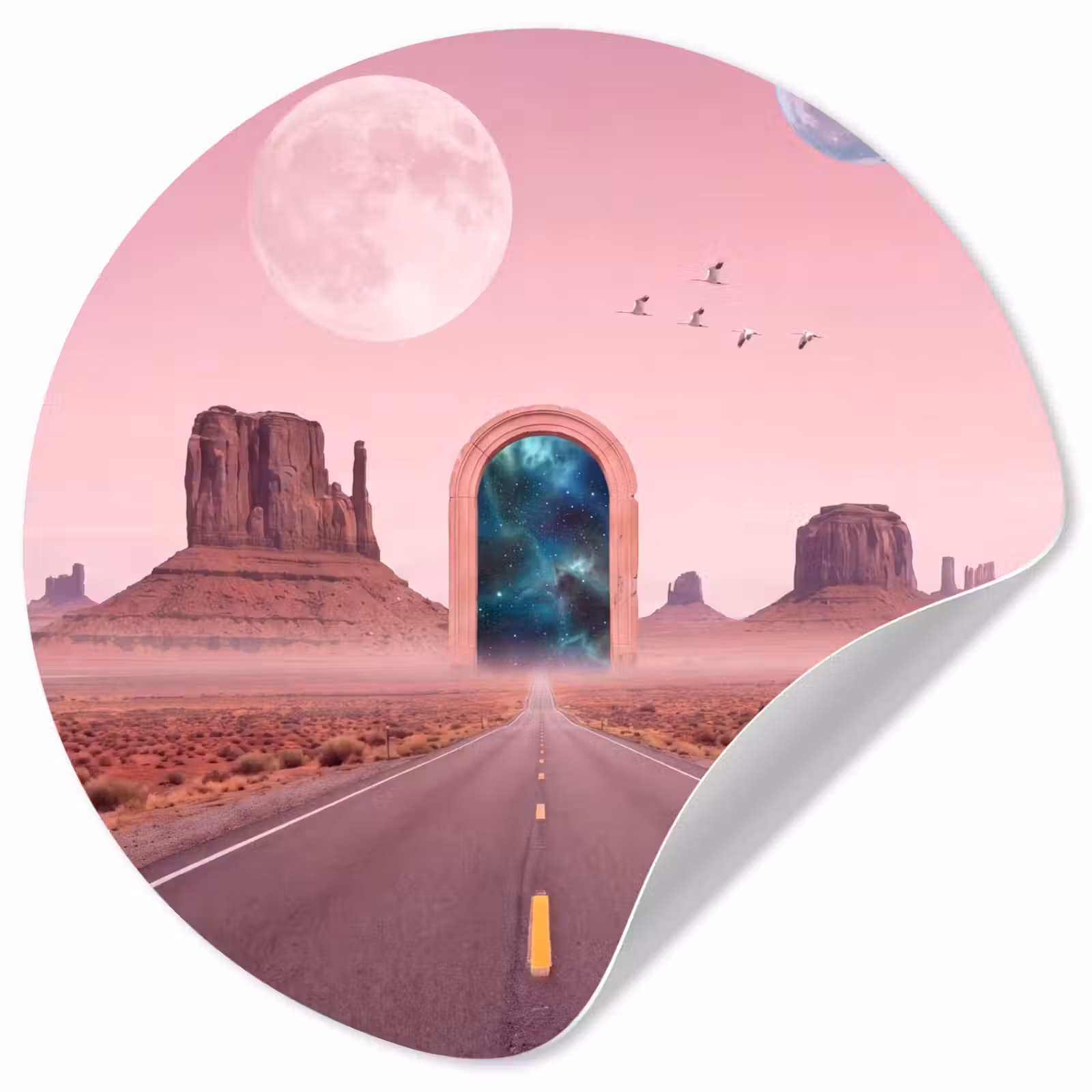 Runde Tapete - Landschaft – Tor – Raum — 1