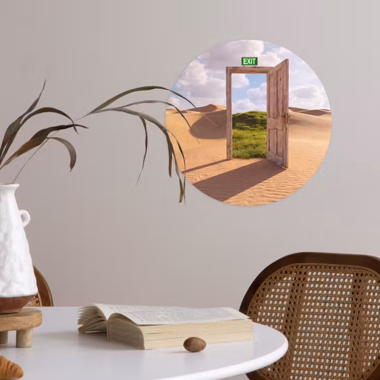 Runde Tapete - Tür – Wüste – Gras — 4