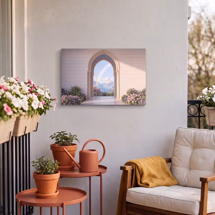 Outdoor Leinwand - Bogen – Berge – Regenbogen — 3