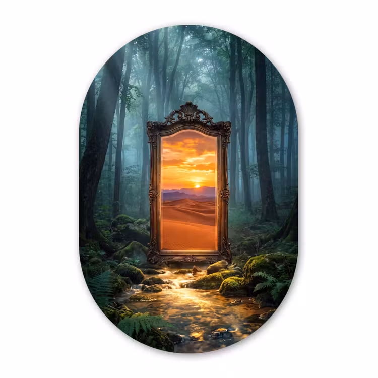 Forexbild Oval - Spiegel – Wald – Natur — 1