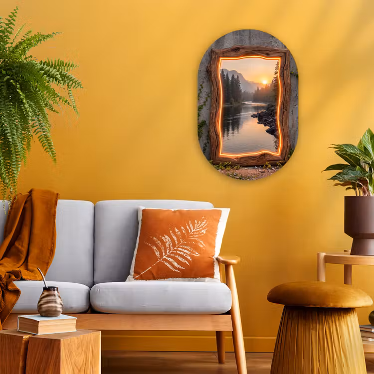Forexbild Oval - Landschaft – Rahmen – Licht — 2