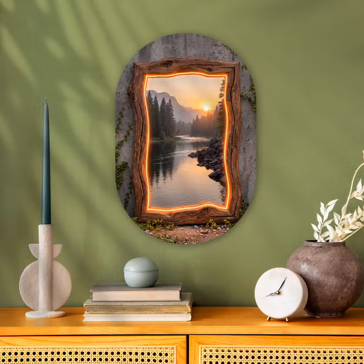 Forexbild Oval - Landschaft – Rahmen – Licht — 3