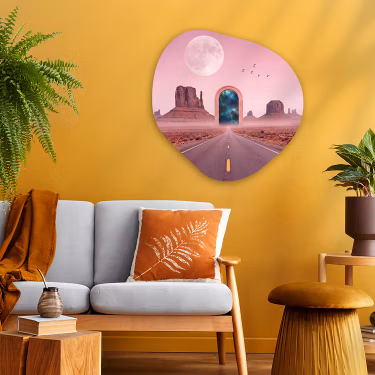 Glasbild Organische Form - Landschaft – Tor – Raum — 3