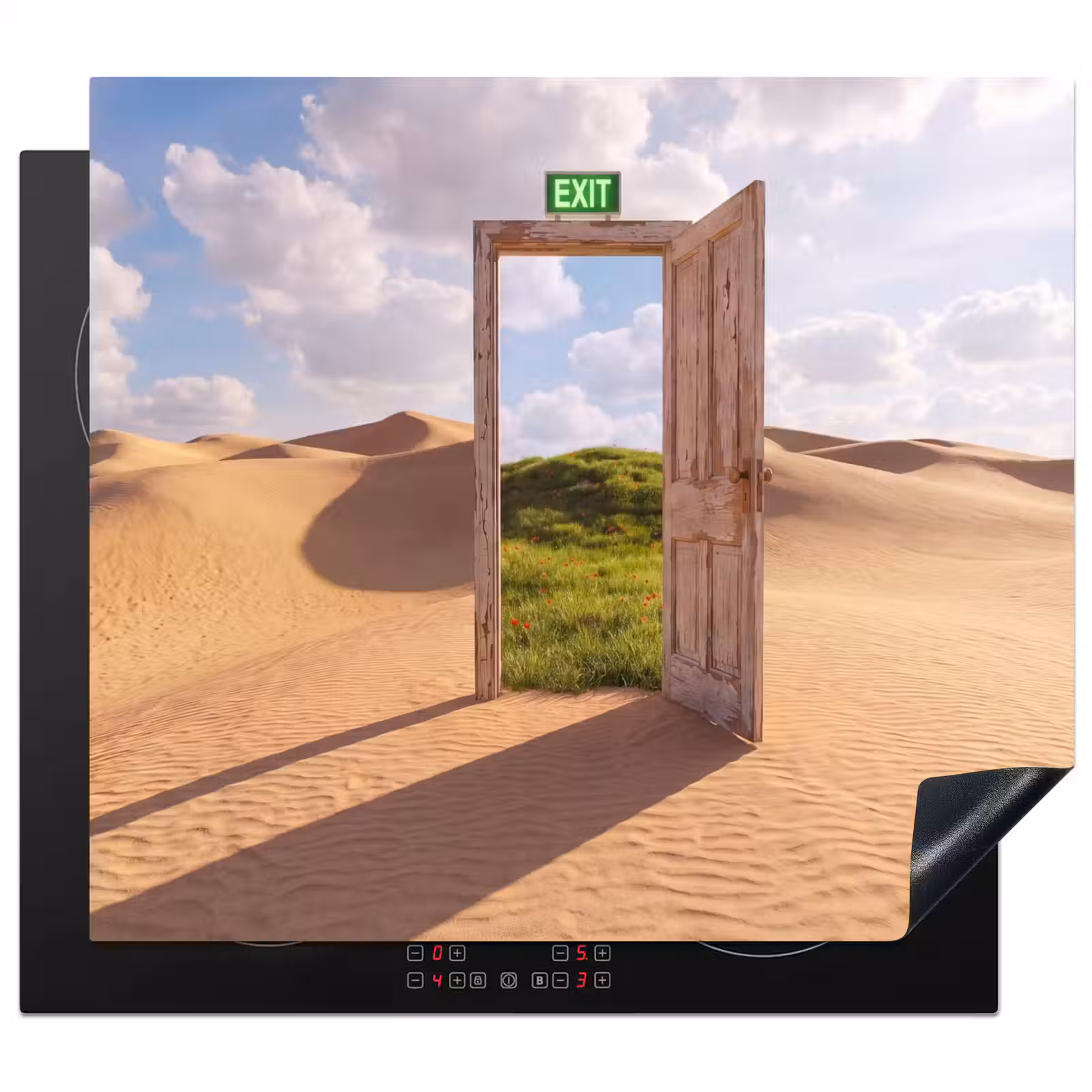 Herdabdeckplatte - Tür – Wüste – Gras — 1