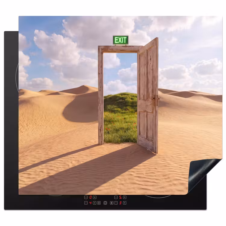 Herdabdeckplatte - Tür – Wüste – Gras — 1