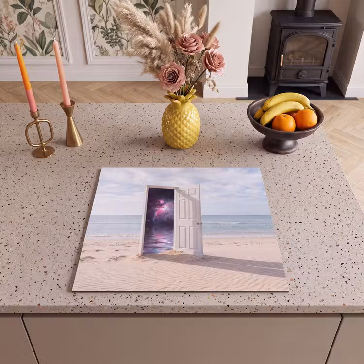 Herdabdeckplatte - Tür – Strand – Kosmos — 2
