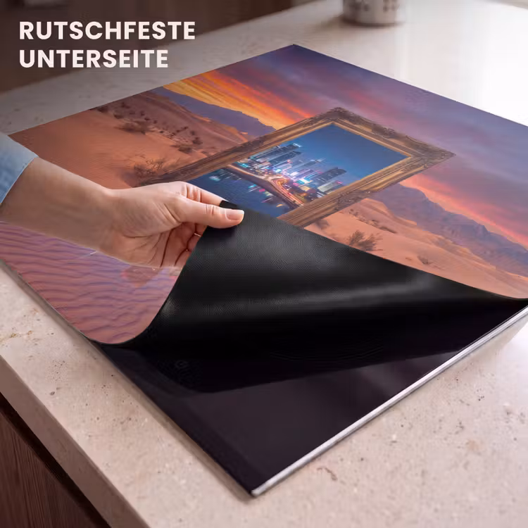 Herdabdeckplatte - Rahmen – Stadtansicht – Wüste — 9