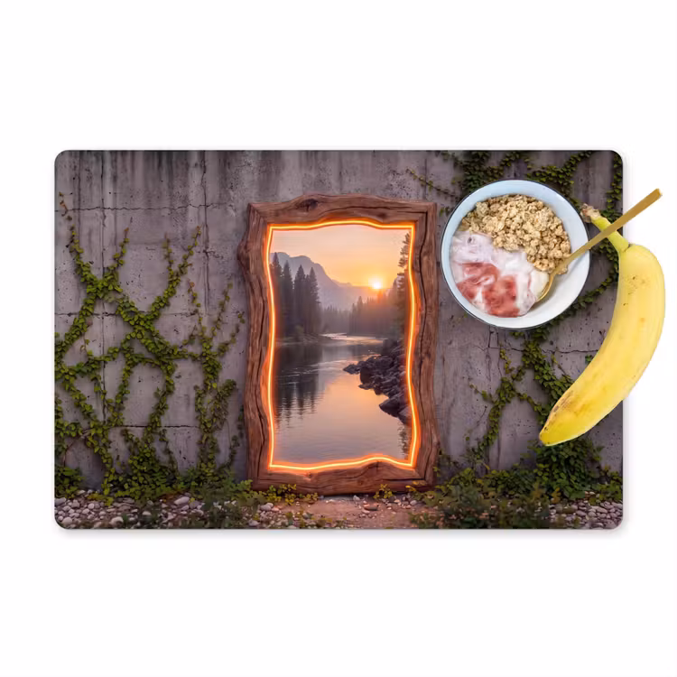 Tischset - 6 Stück - Landschaft – Rahmen – Licht — 1