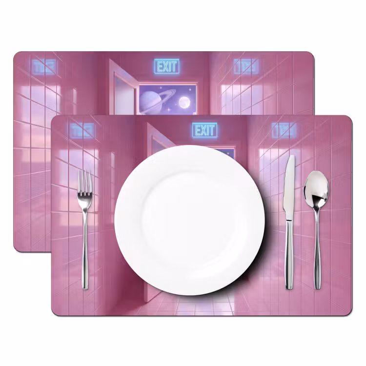 Tischset - 6 Stück - Rosa Tür – Fantasie — 2