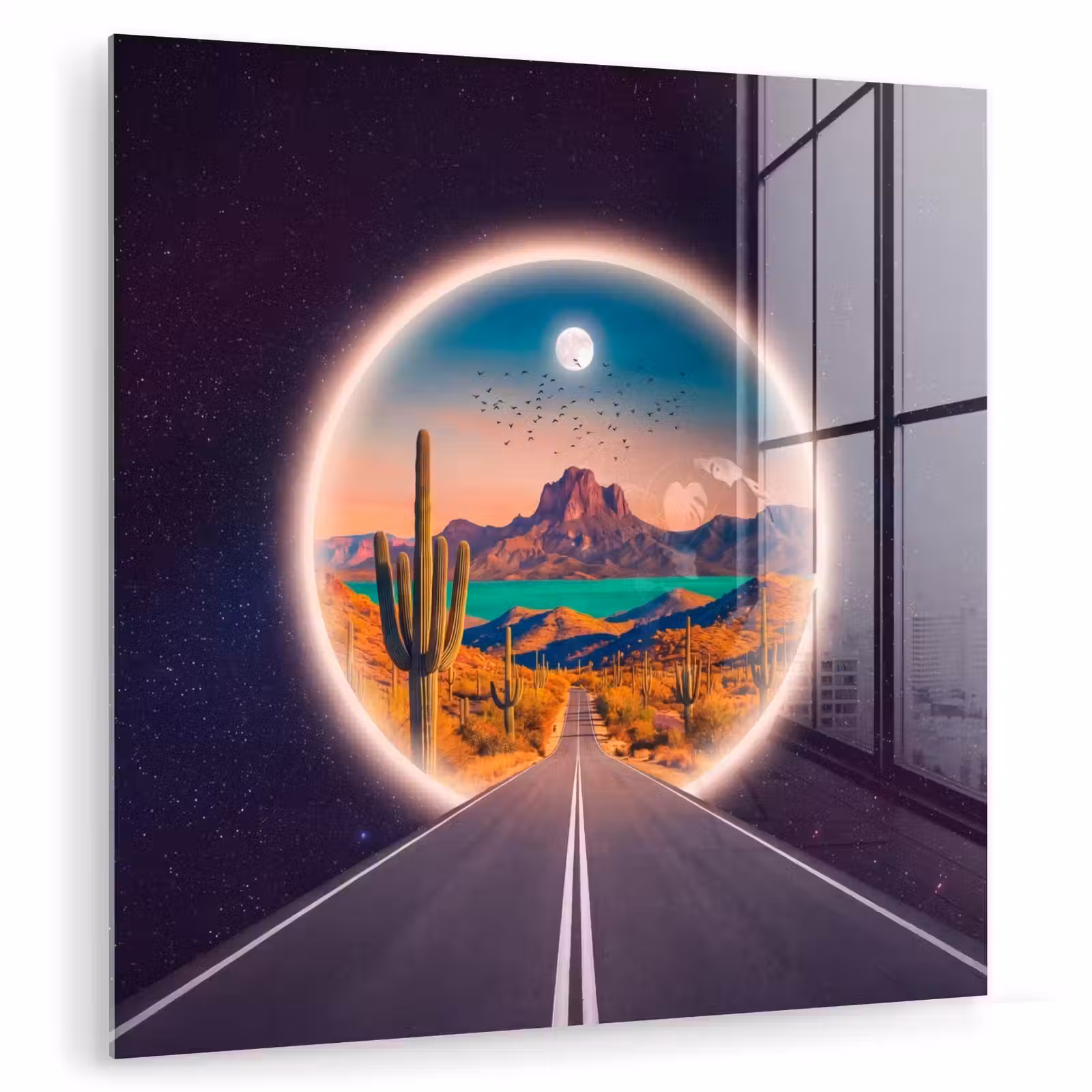 Glasbild - Straße – Wüste – Natur — 1