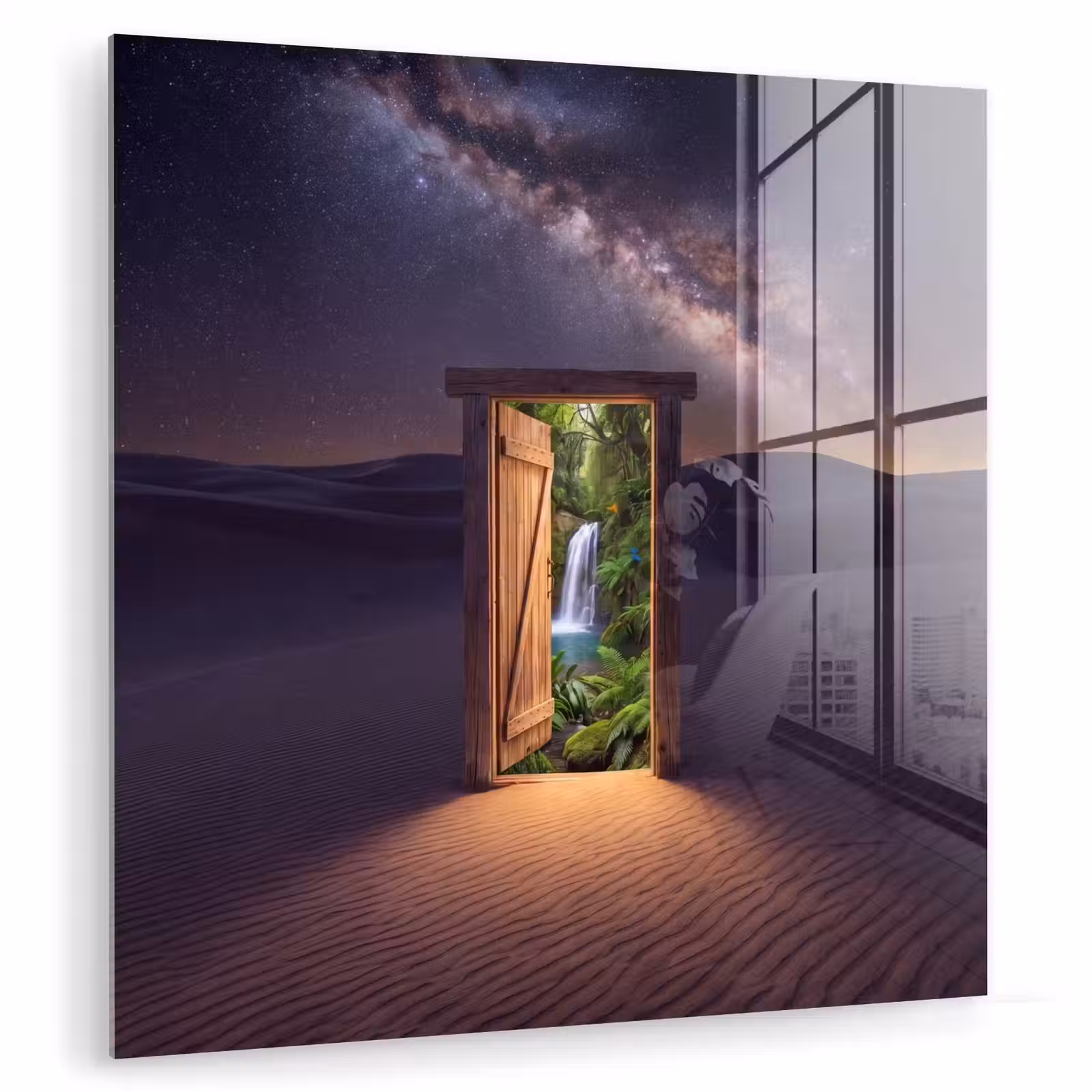Glasbild - Tür – Wüste – Natur — 1