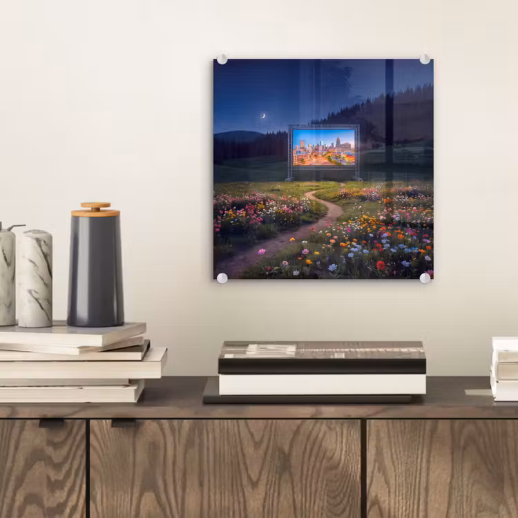 Glasbild - Bildschirm – Stadt – Natur — 2