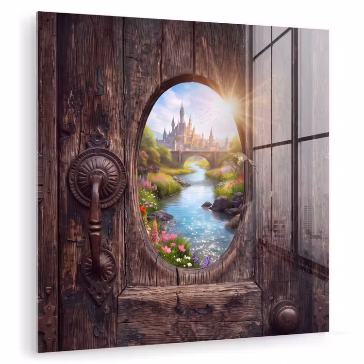 Glasbild - Schloss – Fluss – Natur — 1