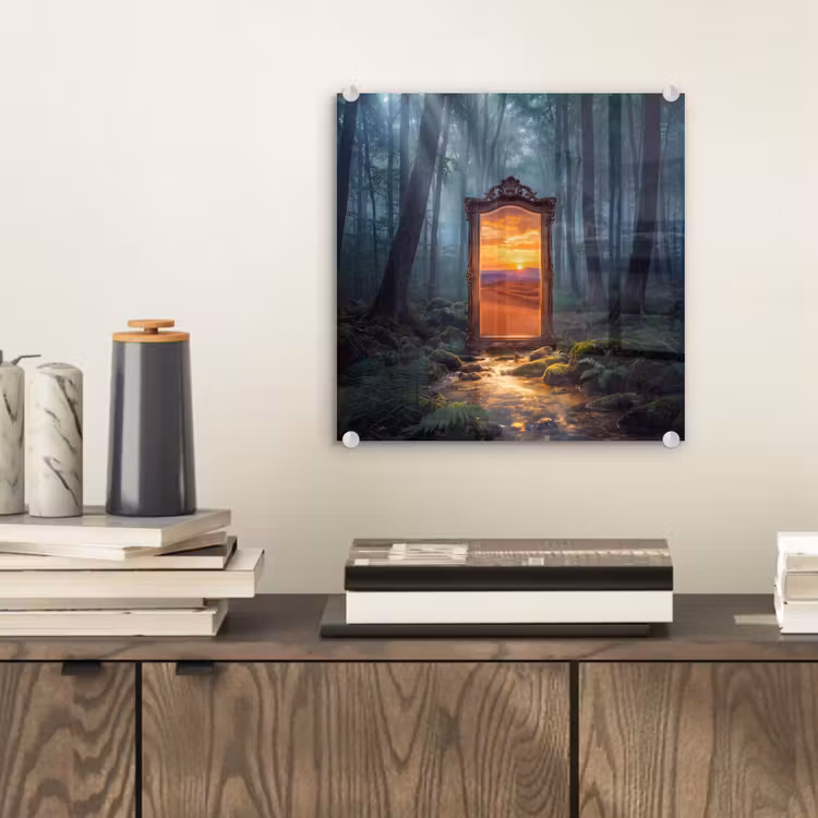 Glasbild - Spiegel – Wald – Natur — 2