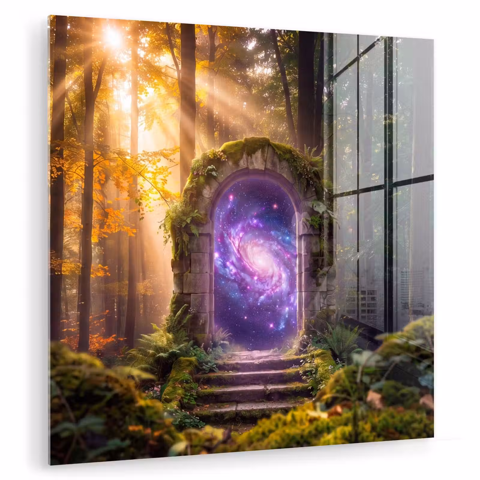 Glasbild - Tor – Kosmos – Wald — 1