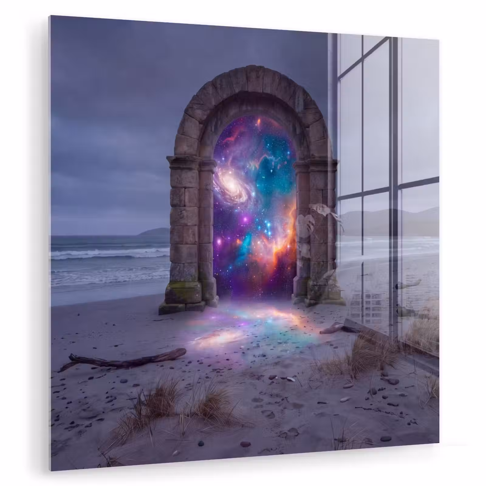 Glasbild - Tor – Strand – Raum — 1