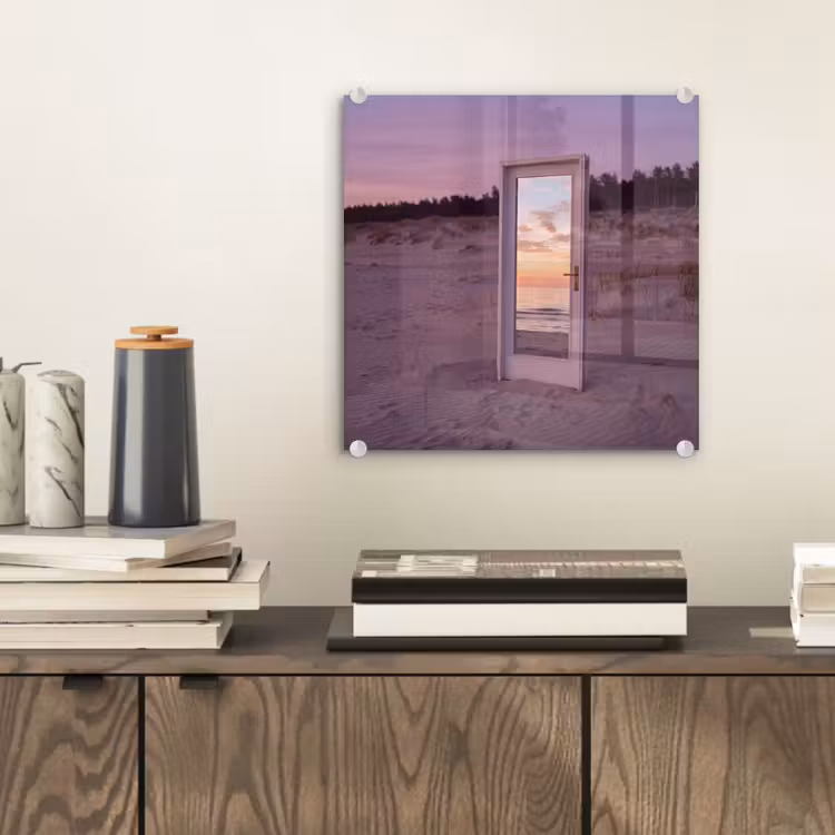 Glasbild - Spiegel – Meer – Sonnenuntergang — 2