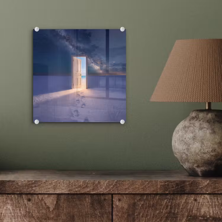 Glasbild - Tür – Schnee – Strand — 4