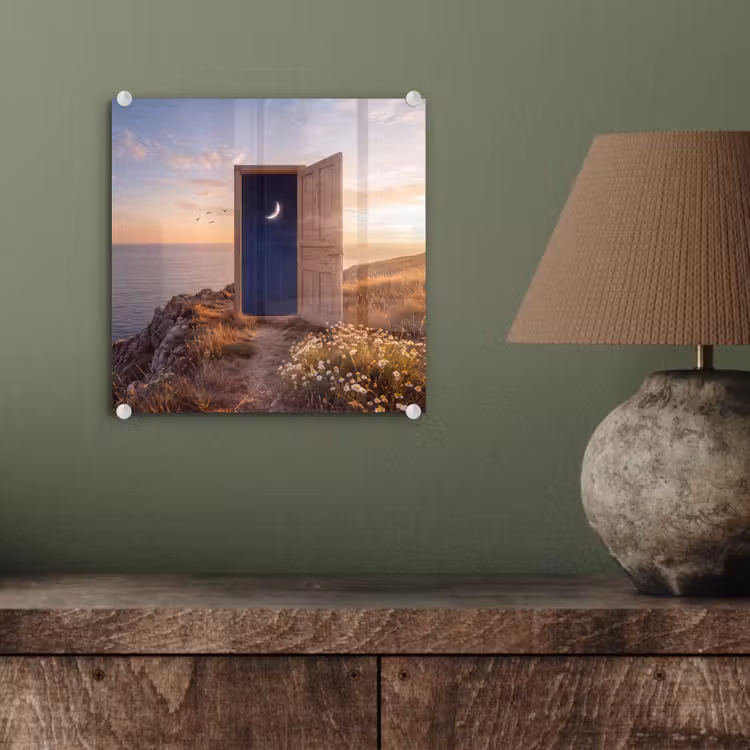Glasbild - Tür – Sterne – Natur — 4