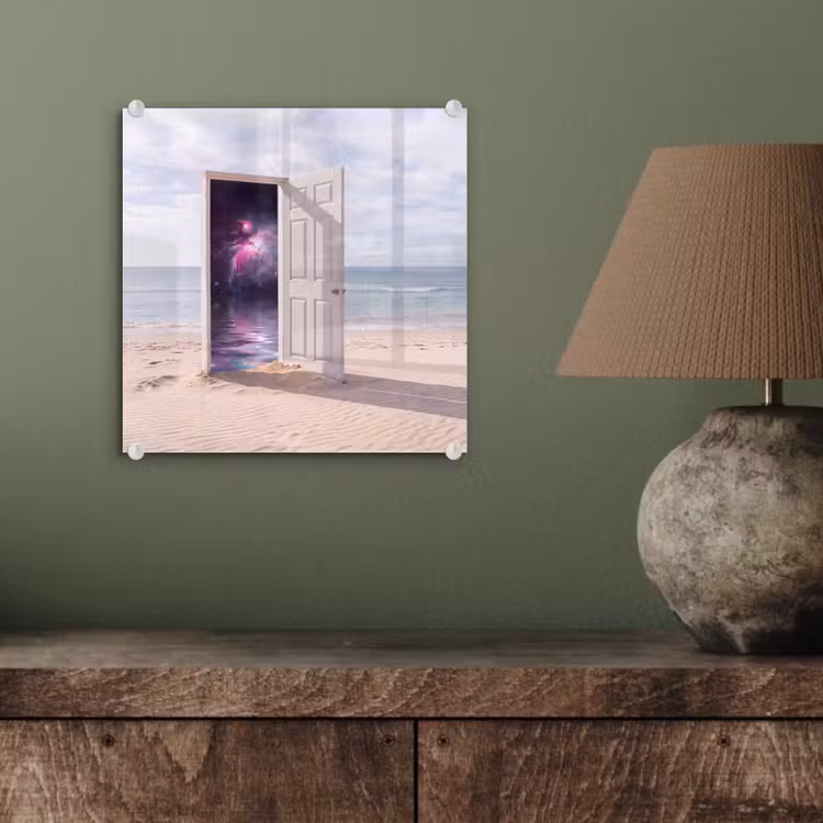 Glasbild - Tür – Strand – Kosmos — 4