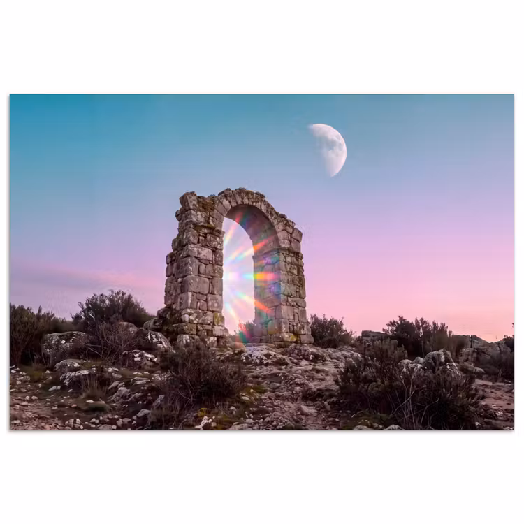 Poster - Bogen – Regenbogen – Mond — 1
