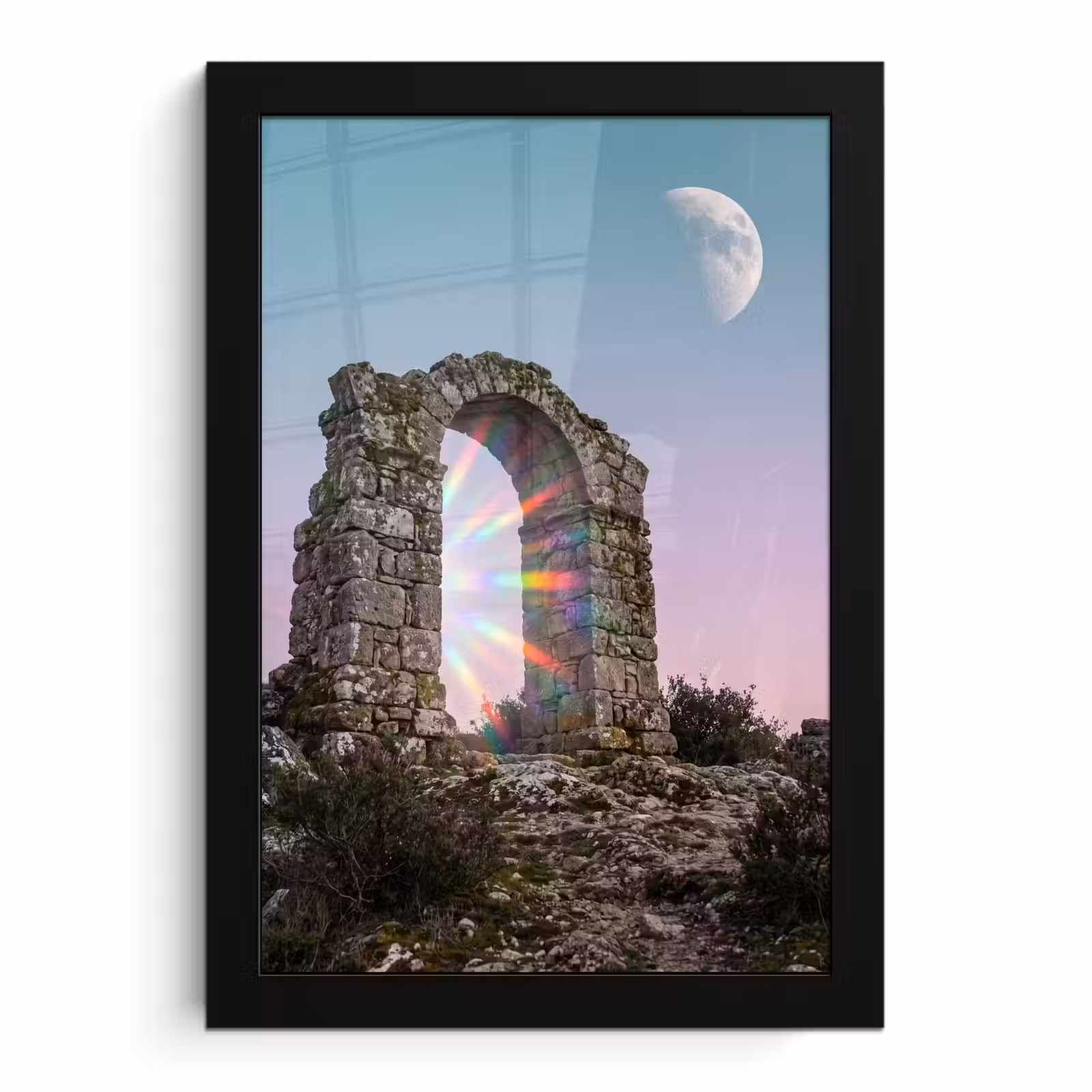Bilder mit Rahmen - Bogen – Regenbogen – Mond — 1