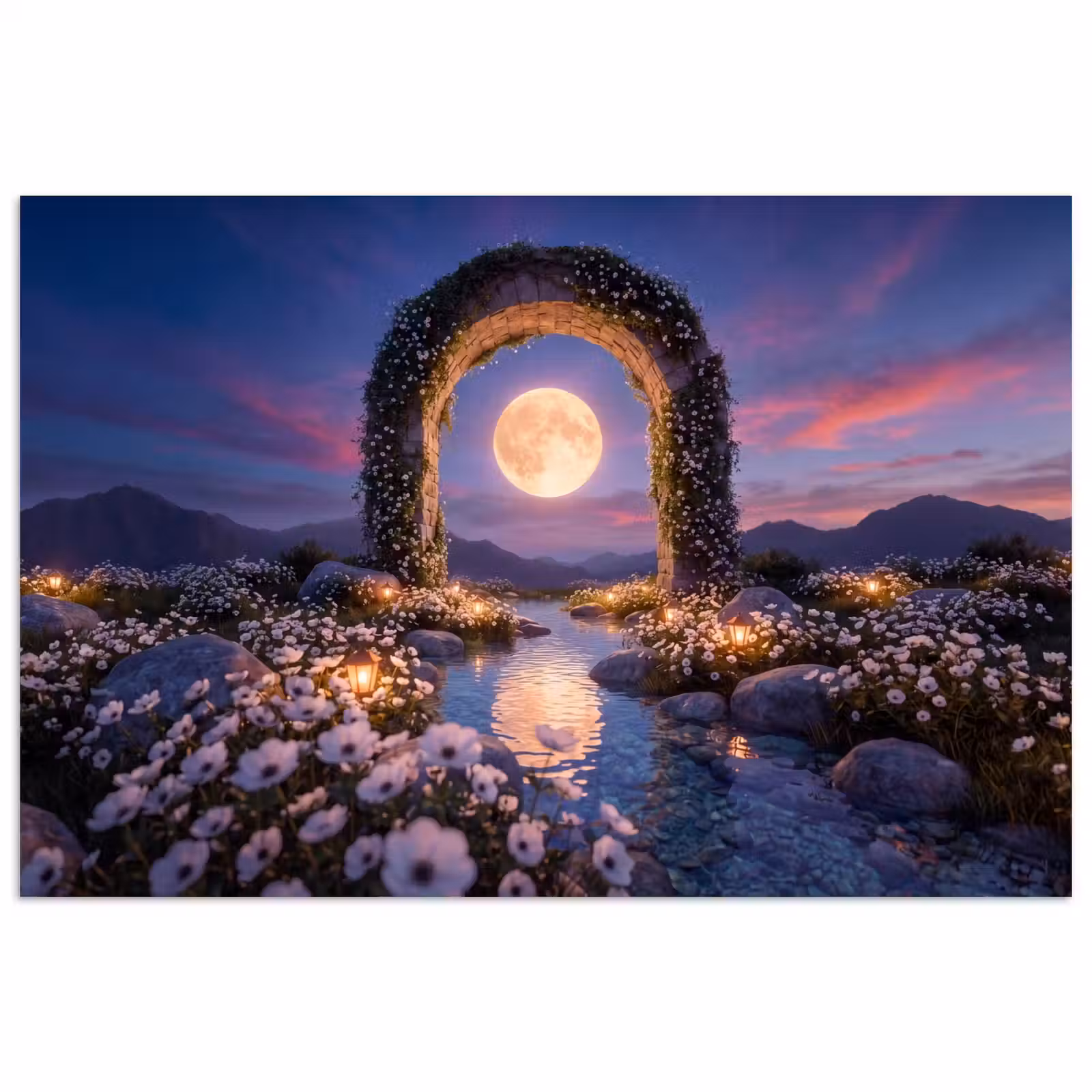 Poster - Bogen – Mond – Nacht — 1