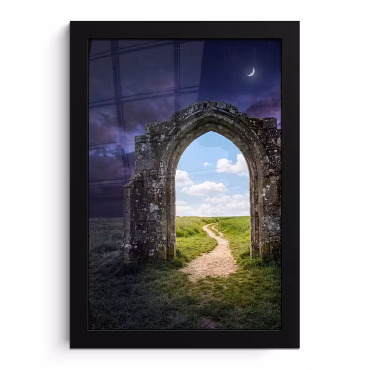 Bilder mit Rahmen - Bogen – Landschaft – Kontrast — 1