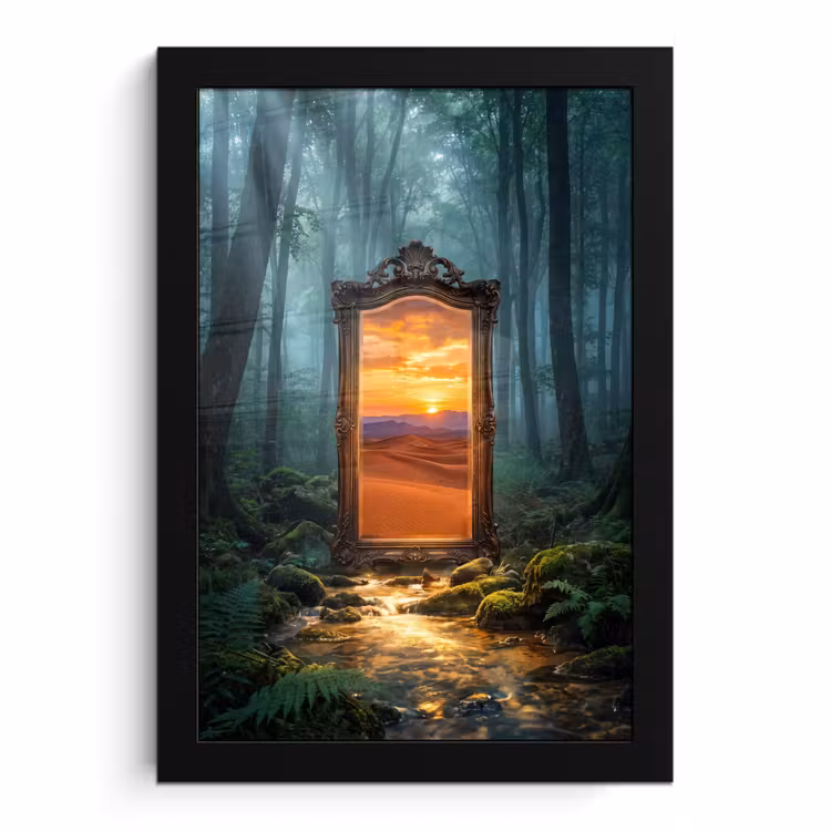 Bilder mit Rahmen - Spiegel – Wald – Natur — 1