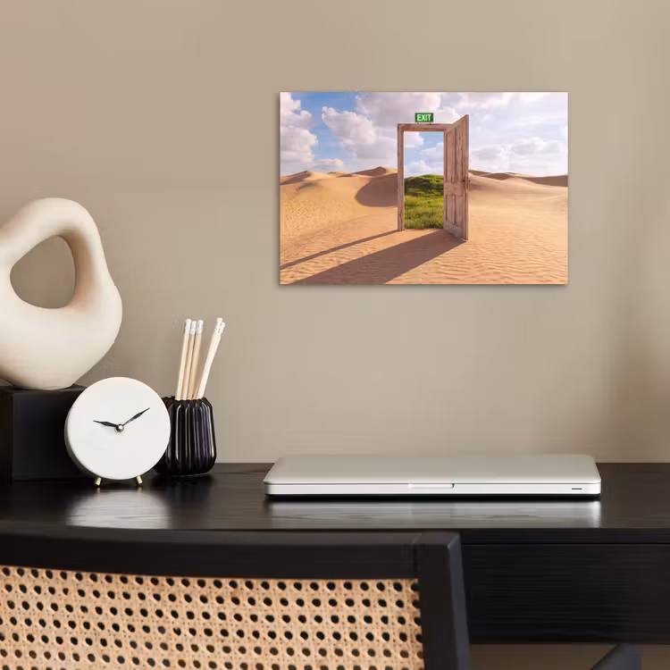 Poster - Tür – Wüste – Gras — 2