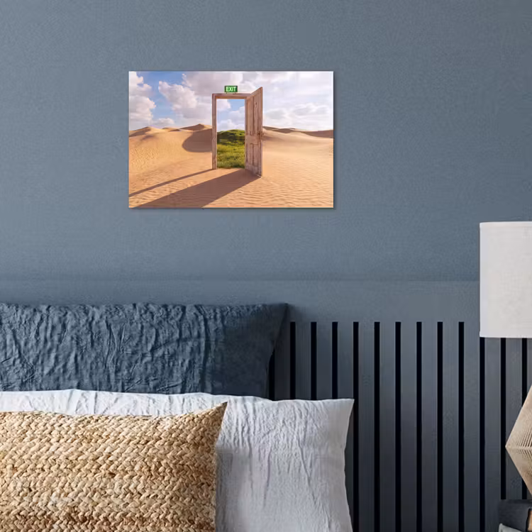 Poster - Tür – Wüste – Gras — 3