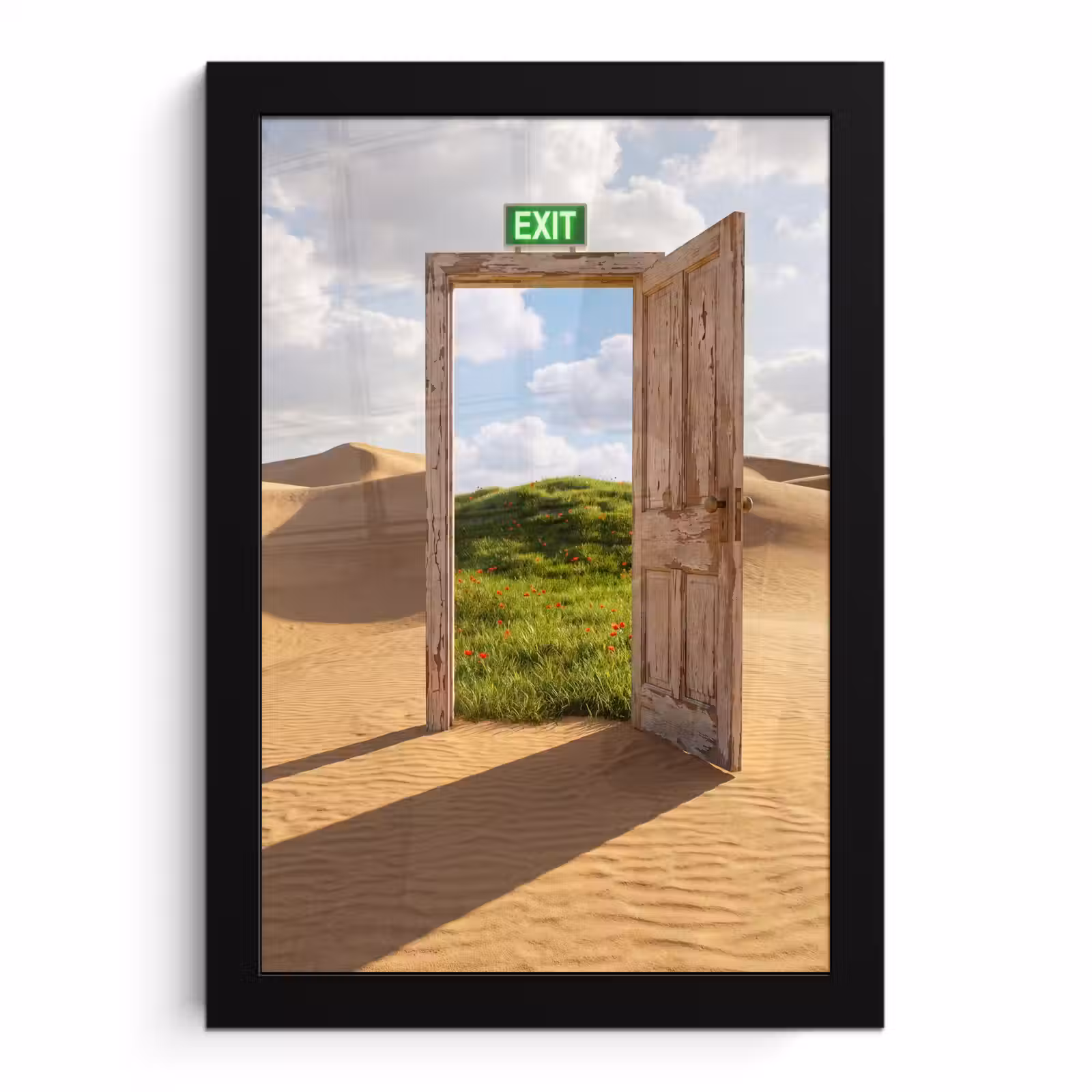 Bilder mit Rahmen - Tür – Wüste – Gras — 1
