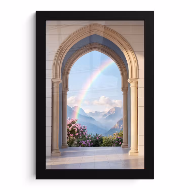 Bilder mit Rahmen - Bogen – Berge – Regenbogen — 1