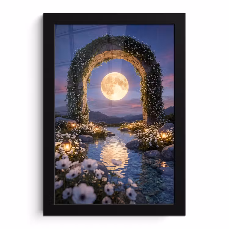 Bilder mit Rahmen - Bogen – Mond – Nacht — 1