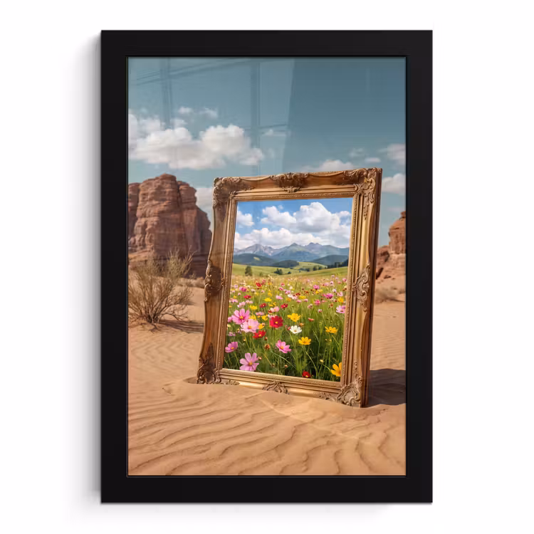 Bilder mit Rahmen - Rahmen – Wüste – Blumen — 1